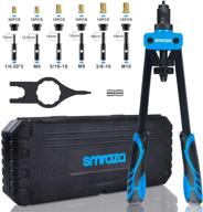 🔧 smraza 14'' rivet nut tool: professional kit with 70 pcs rivnuts, metric & inch mandrels, and carrying case - m6 m8 m10, 1/4-20, 5/16-18, 3/8-16 logo