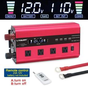 img 1 attached to Cantonape 2500W Power Inverter 12V to 110V DC to AC with LCD Display, Remote Controller, 4 AC Outlets, and 4 USB Car Adapters for Car Truck Boat RV Solar System