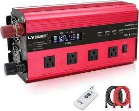 img 4 attached to Cantonape 2500W Power Inverter 12V to 110V DC to AC with LCD Display, Remote Controller, 4 AC Outlets, and 4 USB Car Adapters for Car Truck Boat RV Solar System