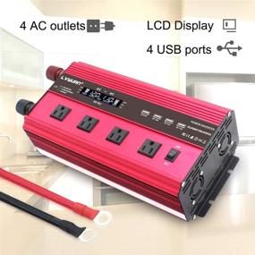 img 2 attached to Cantonape 2500W Power Inverter 12V to 110V DC to AC with LCD Display, Remote Controller, 4 AC Outlets, and 4 USB Car Adapters for Car Truck Boat RV Solar System