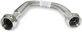 img 3 attached to 💧 24" X 1" FIP Stainless Steel Corrugated Water Flex Connector - Heavy Duty and Durable | Ideal for Water Heater and Water Softener