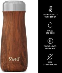 img 1 attached to ☕ S'well Stainless Steel Traveler - Triple-Layered 16oz Vacuum-Insulated Mug: Keeps Coffee, Tea Cold for 24Hrs and Hot for 12Hrs - BPA-Free, Teakwood