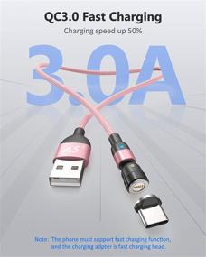 img 2 attached to 🔌 A.S 360 Magnetic Charging Cable (Pink) - Fast Charging & Data Sync Magnet USB Cord: Micro USB Type C Compatible