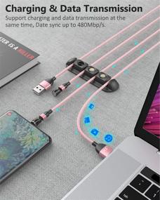 img 3 attached to 🔌 A.S 360 Magnetic Charging Cable (Pink) - Fast Charging & Data Sync Magnet USB Cord: Micro USB Type C Compatible