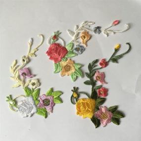 img 3 attached to 🌸 Embroidered Iron-On Appliques for Clothing, Bags, Hats: Flower & Butterfly Patches DIY Accessories