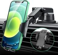 📱 [2021 improved] vanmass super suction cup car phone mount - dashboard phone holder stand | universal handsfree windshield dash air vent cell phone holder for car | compatible with iphone samsung & truck logo
