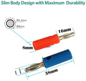 img 2 attached to 🔌 CESFONJER 4мм банановые разъемы | Банановые разъемы для колонок для AV-ресиверов, усилителей и окружающего звука - Банановые пластины на стене | Устойчивость к коррозии (6 красных, 6 зеленых, 6 синих, 6 желтых, 6 черных + отвертка)