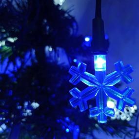 img 2 attached to ❄️ Blue and Cool White LED Snowflake Christmas Fairy Lights - 50 Count - Ideal for Holiday Decorations