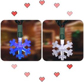 img 1 attached to ❄️ Blue and Cool White LED Snowflake Christmas Fairy Lights - 50 Count - Ideal for Holiday Decorations