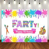 🎨 art party theme photography backdrop | paint birthday background for messy art wall | brush event party decorations | baby shower newborn baby banner | photo booth props | graffiti wall art party supplies логотип