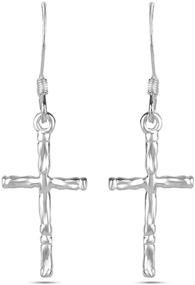 img 3 attached to LeCalla Women's Sterling Silver Cross 💎 Drop Dangle Earrings - Fashionable and Stylish