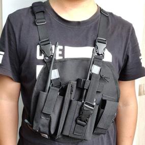 img 2 attached to Lewong Universal Hands Free Chest Harness Bag Holster For Two Way Radio (Rescue Essentials) (Black With 3 Bag)