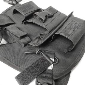 img 1 attached to Lewong Universal Hands Free Chest Harness Bag Holster For Two Way Radio (Rescue Essentials) (Black With 3 Bag)