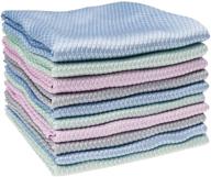 10 packs of reusable non-marking microfiber cleaning cloths (12 in x 16 in) for versatile cleaning: kitchens, houses, cars, windows, glass - multi-colored bonus! logo