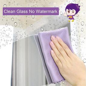 img 2 attached to 10 Packs of Reusable Non-Marking Microfiber Cleaning Cloths (12 in x 16 in) for Versatile Cleaning: Kitchens, Houses, Cars, Windows, Glass - Multi-Colored Bonus!