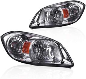 img 4 attached to Сборка фар с хромированным корпусом GCVCB05-A2, совместимая с Chevy Cobalt 2005-2010 / Pursuit 2005-2006 / Pontiac G5 2007-2009 - прозрачная линза с янтарными отражателями