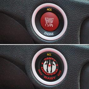 img 3 attached to 🔴 TOOLEPIC Engine Start Stop Button Overlay Ruby Red Sticker Emblem for Dodge Challenger Charger Durango Accessories 2015-2021 – Unique 'Panty Dropper' Style Design Badge Accessory, Ideal for Decals