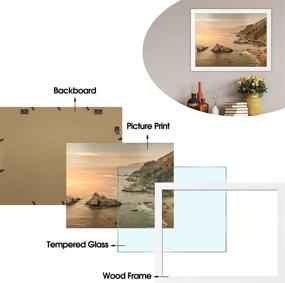 img 3 attached to 🖼️ Golden State Art 16x20 White Poster Frame - Real Glass & Solid Wood Wall Display for Posters, Photos, Artworks, Prints