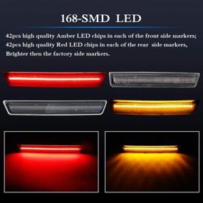 img 1 attached to 🚦 Smoked LED Side Marker Lights Kit for Dodge Challenger 2015-2018, OEM Side Marker Lamp Replacement (Front: Amber, Rear: Red, Set of 4)