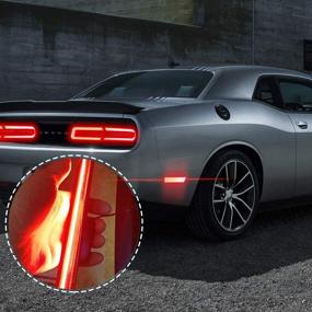 img 3 attached to 🚦 Smoked LED Side Marker Lights Kit for Dodge Challenger 2015-2018, OEM Side Marker Lamp Replacement (Front: Amber, Rear: Red, Set of 4)