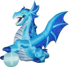 img 1 attached to 🐉 Enhance Your Halloween Décor with the Joiedomi 6FT Tall Inflatable Sitting Ice Dragon Globe - Perfect for Indoor and Outdoor Halloween Party Decorations!