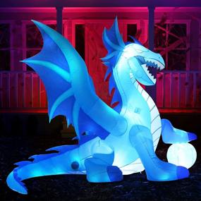 img 3 attached to 🐉 Enhance Your Halloween Décor with the Joiedomi 6FT Tall Inflatable Sitting Ice Dragon Globe - Perfect for Indoor and Outdoor Halloween Party Decorations!