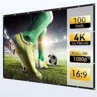 🎥 100 inch 16:9 white projector screen: elevate your outdoor hd movie projection or indoor 4k home theater experience logo