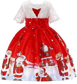 img 3 attached to HUAANIUE Girls Dress Christmas Holiday Girls' Clothing for Dresses