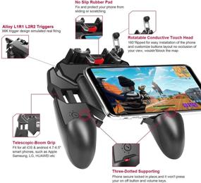 img 2 attached to 🎮 DEALAM Mobile Game Controller with L1R1 L2R2 Triggers, PUBG Mobile Controller 6 Fingers Operation, Joystick Remote Grip Shooting Aim Keys for 4.7-6.5" iPhone Android iOS Cellphone Gamepad Accessories for Enhanced Gaming Experience