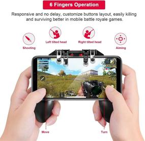 img 3 attached to 🎮 DEALAM Mobile Game Controller with L1R1 L2R2 Triggers, PUBG Mobile Controller 6 Fingers Operation, Joystick Remote Grip Shooting Aim Keys for 4.7-6.5" iPhone Android iOS Cellphone Gamepad Accessories for Enhanced Gaming Experience