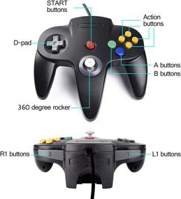 img 1 attached to 🎮 2 Pack Miadore Classic N64 Controllers (Black) Bundle with 2 Pack 6FT N64 Controller Extension Cable