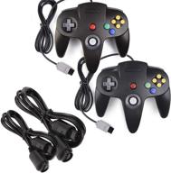 🎮 2 pack miadore classic n64 controllers (black) bundle with 2 pack 6ft n64 controller extension cable logo