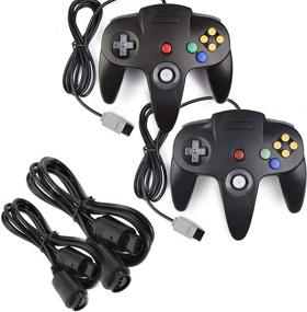 img 4 attached to 🎮 2 Pack Miadore Classic N64 Controllers (Black) Bundle with 2 Pack 6FT N64 Controller Extension Cable