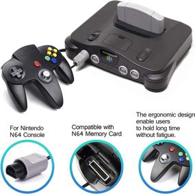 img 2 attached to 🎮 2 Pack Miadore Classic N64 Controllers (Black) Bundle with 2 Pack 6FT N64 Controller Extension Cable