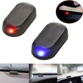 img 2 attached to 🚗 Car Solar Power Simulated Anti-Theft LED Flashing Security Light (Blue + Red) - 2 Pack