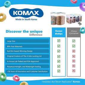 img 1 attached to 🥣 Komax Biokips Airtight Cereal Container (2 Pack) - 16.9 Cups/135 Ounce Capacity - BPA-Free Food Storage Container with Lids - Ideal for Cereal, Flour, Sugar, and Dry Food Storage