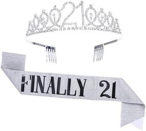 img 4 attached to Topfunyy 21St Birthday Tiara Sash