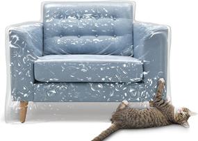 img 4 attached to 🐾 Pet-Friendly Plastic Recliner Armchair Cover: Cat Scratching Protector & Clawing Deterrent | Thick Clear Vinyl Slipcover for Heavy Duty Protection | Waterproof Furniture Covers for Storage, Moving, and More