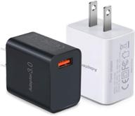 🔌 besgoods 2-pack 18w быстрая зарядка настенное зарядное устройство с usb-переходником для беспроводного зарядного устройства, samsung galaxy s9 s8 note 8 9, iphone, lg, htc – черно-белый. логотип