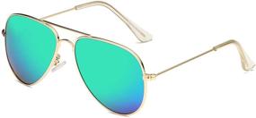 img 4 attached to 🕶️ SOOLALA Kids UV400 Anti-Reflective Aviator Polarized Sunglasses with Enhanced Protection