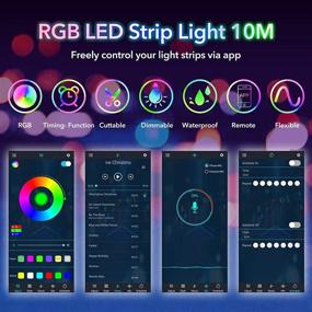 img 1 attached to 🔮 Loisfan RGBIC LED Strip Lights 32.8 Feet: Music Sync, Color Changing for Home, Kitchen, Bedroom, Party - App & Remote Control, 12V Power Supply