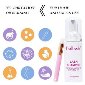 img 1 attached to FADLASH Lash Shampoo 60ml - Eyelash Extension Cleanser with Brush | Gentle Foaming Eyelid Cleanser, Ideal for Sensitive Skin | Salon-Grade & Self-Use