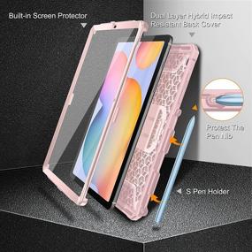 img 1 attached to 📱 Fintie Shockproof Case for Samsung Galaxy Tab S6 Lite 10.4'' 2020 | SM-P610/P615 Model | Tuatara Rugged Unibody Hybrid Full Protective Bumper Kickstand Cover with Built-in Screen Protector - Rose Gold