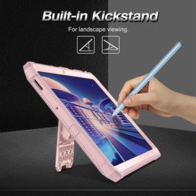 img 2 attached to 📱 Fintie Shockproof Case for Samsung Galaxy Tab S6 Lite 10.4'' 2020 | SM-P610/P615 Model | Tuatara Rugged Unibody Hybrid Full Protective Bumper Kickstand Cover with Built-in Screen Protector - Rose Gold