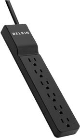 img 1 attached to 💡 Belkin 6-Outlet Home and Office Surge Protector: Essential Power Filtration, 4ft Cord, 700 Joules - Black