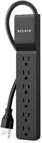 img 3 attached to 💡 Belkin 6-Outlet Home and Office Surge Protector: Essential Power Filtration, 4ft Cord, 700 Joules - Black