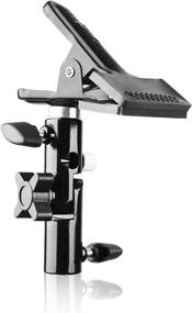 img 4 attached to Держатель рефлектора для фотографии EMART - крепление на стойку с зажимом для зонта 📷 с отверстием для осветительного рефлектора - тяжелый металлический зажим для фото-видео студии.