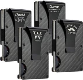 img 4 attached to 🎁 Custom Engraved Aluminum Men's Accessories: Stylish Minimalist Wallets, Card Cases, and Money Organizers for Personalized Birthdays