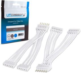 img 4 attached to 🔌 Litcessory 2-Pack White Splitter for Philips Hue Lightstrip Plus - Improved Standard 6-PIN V3