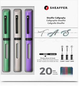 img 4 attached to 🖋️ Sheaffer Calligraphy Maxi Kit: Neo-Mint, White, Lavender Pens with Assorted Nibs and Inks for Creative Writing and Artistic Expression